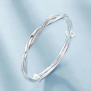 Bracelet Argent Femme À Tissage Taille Réglable