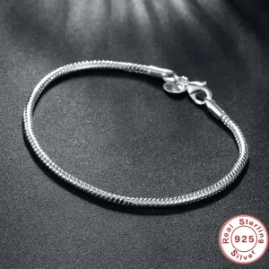 Bracelet Argent Femme Os De Serpent