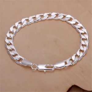 Bracelets Homme Argent Plaqué Plat