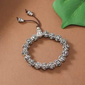 Bracelet Ethnique Tibétain En Perles De Couleur Argent Antique