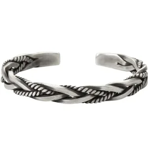 Bracelet Argent Homme Tissé Rétro