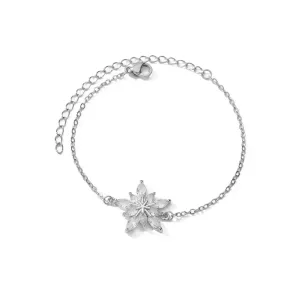 Bracelet Argent Femme À Fleurs
