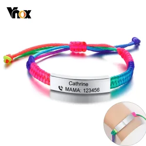 Bracelet Enfant Tressé Arcenciel Corde Colorée