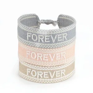 Bracelet Amitié Tissu Lettre Brodée
