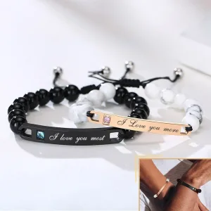 Bracelet Perle Couple Personnalisable