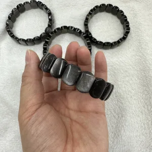 Bracelet En Pierre D'obsidienne