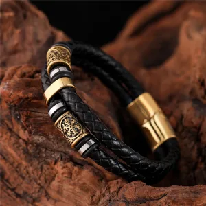 Bracelet Punk En Cuir Style Vikings