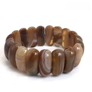 Bracelet En Agates Naturelles Du Botswana